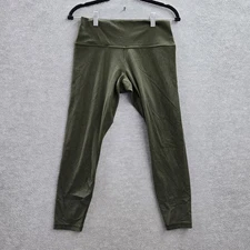 Athleta Women Activewear Pants L Green Legging Transcend Tight Yoga 22"