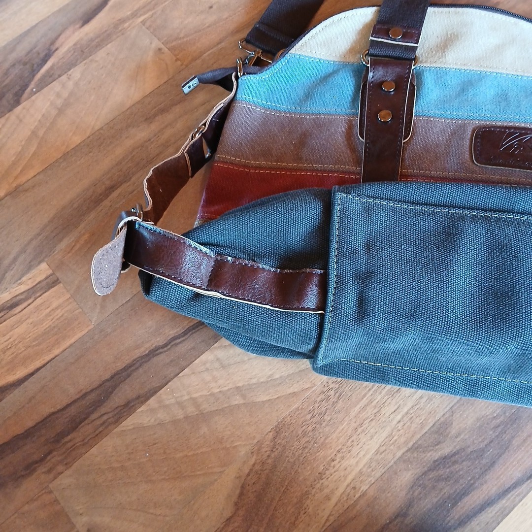 Canvas Patchwork Rainbow Shoulder Bag Large Capac… - image 5