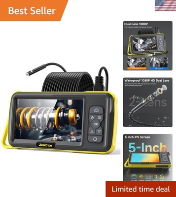 5'' IPS Dual Lens Endoscope with 4+ Hour Battery for Easy Visual Inspections