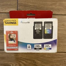 New Genuine Canon PG-240XL Black CL-241XL Color Ink Cartridges  50 Photo Paper