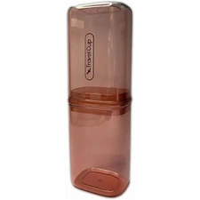 Portable Travel Toothbrush Holder Case with Toothpaste Container Translucent