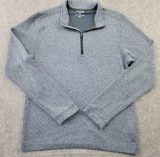 Rhone Commuter Sweater Mens Medium Blue 1/4 Zip Pullover