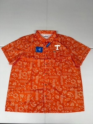 Columbia Tennessee Volunteers Super Slack Tide Shirt Men 2XL Orange Button Up