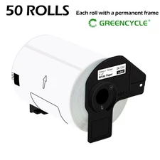 Greencycle 50 Rolls 4X6 Paper Shipping Tape DK-1241 for Brother QL-1050 Labels