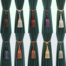 Pair of Tassel Rope Curtain Tiebacks Tie Backs Holdbacks 10 Colours NEW