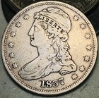 1837 Capped Bust Half Dollar 50C Ungraded Reeded Edge 90% Silver US Coin CC27688