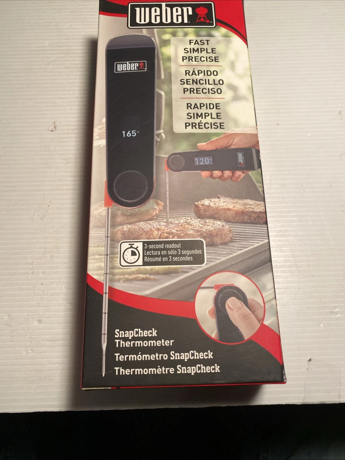 WEBER BBQ Cook Cooking 6753 Snapcheck Digital Meat Thermometer NEW IN BOX Grill
Opens in a new windo