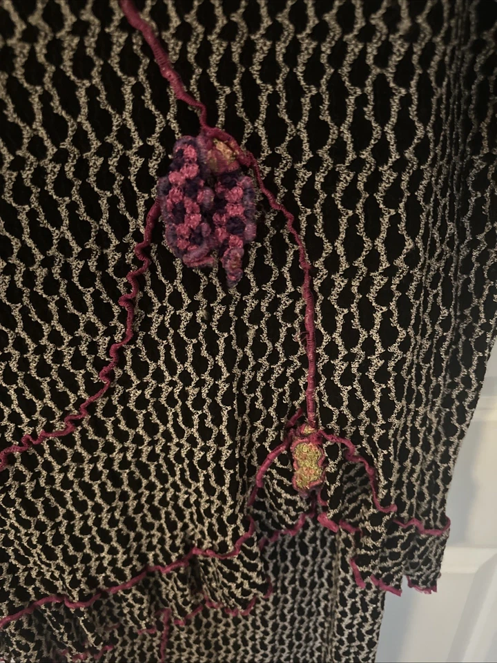 Palomitas de maíz vintage de encaje tejido 2 piezas Túnica y maxi falda, ¡increíble! Foto 4 de 4