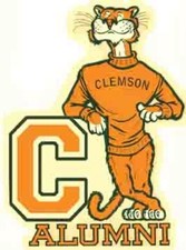 Clemson Alumni Decal Sticker Orange Tiger 12x8in Metal Sign Poster Mascot NCAA