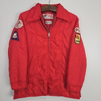 Vintage Ski Jacket ''De-Icer'' With Resort Patches 70's Full Zip Water Repellent 