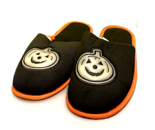 Halloween Pumpkin Glow In Dark Slippers Unisex Adult Memory Foam House Shoes 8