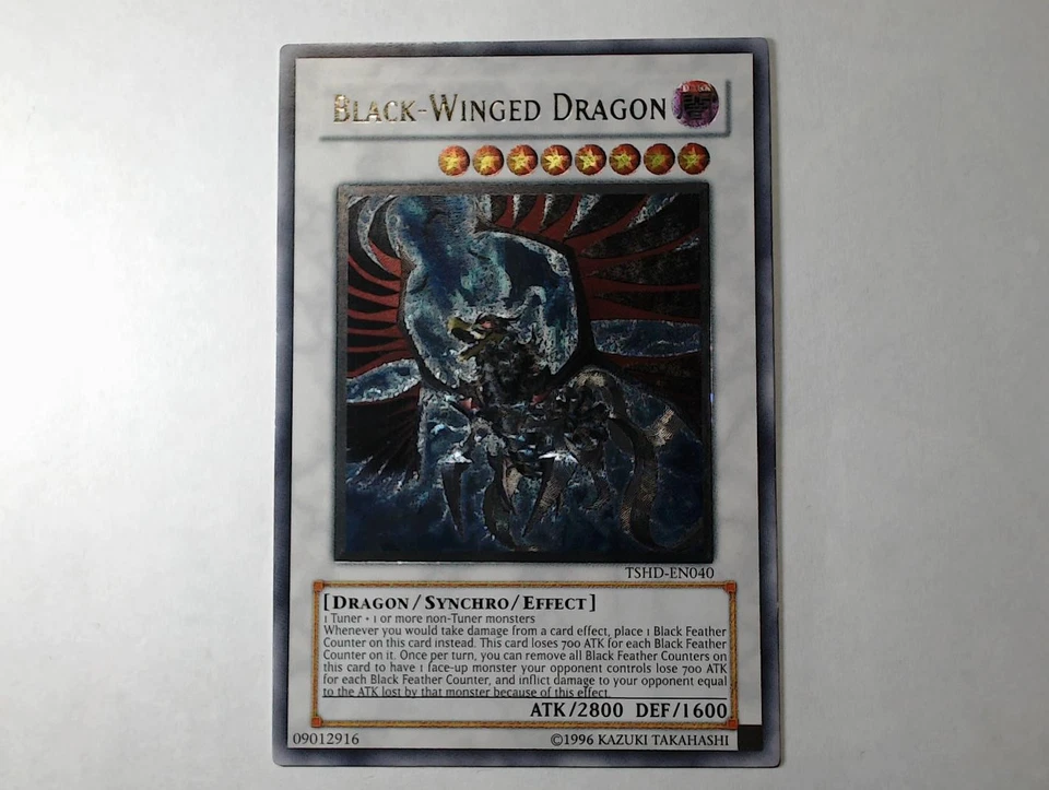 Yugioh SCHWARZ GEFLÜGELTER DRACHE , tshd-en040 Ultimate Rare englisch Near Mint  - Bild 2 von 4