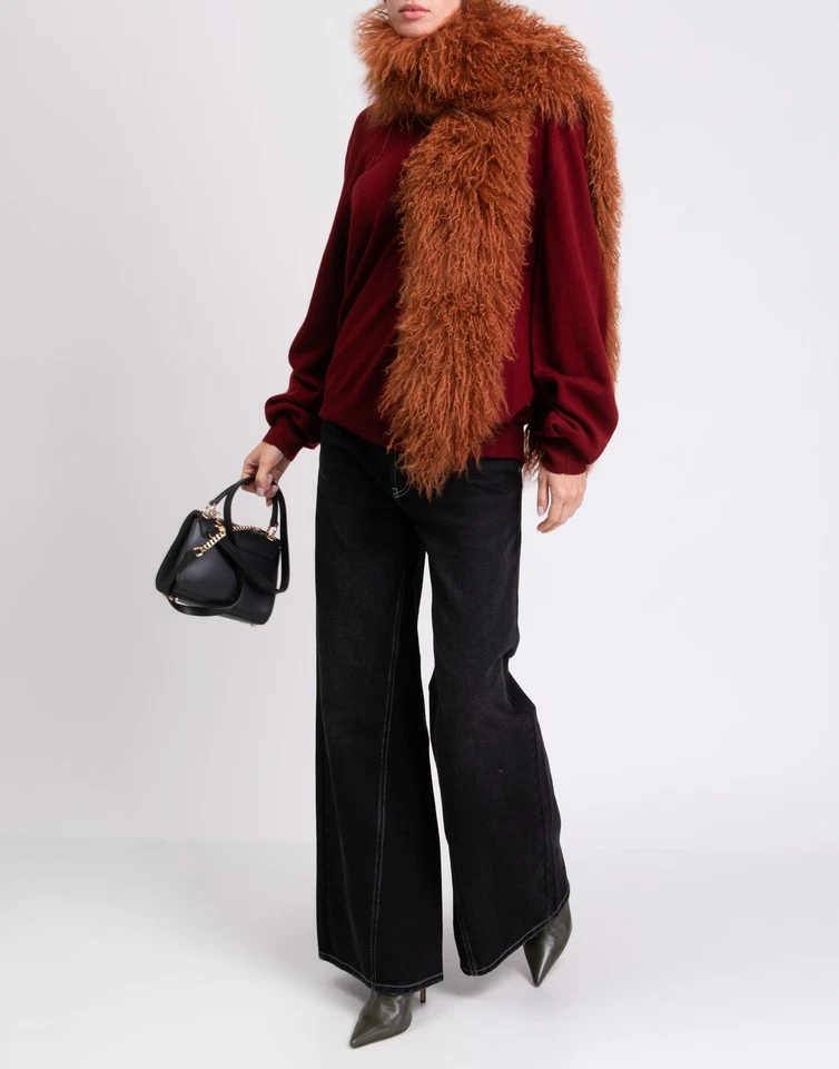 RRP€340 LES COPAINS 100% Cashmere Jumper Size XL Thin Knit Ribbed Edges V-Neck - Image 2 of 4