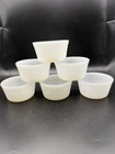 Vintage GlasBake Ramekin Custard Cups White Milk Glass Set of 6