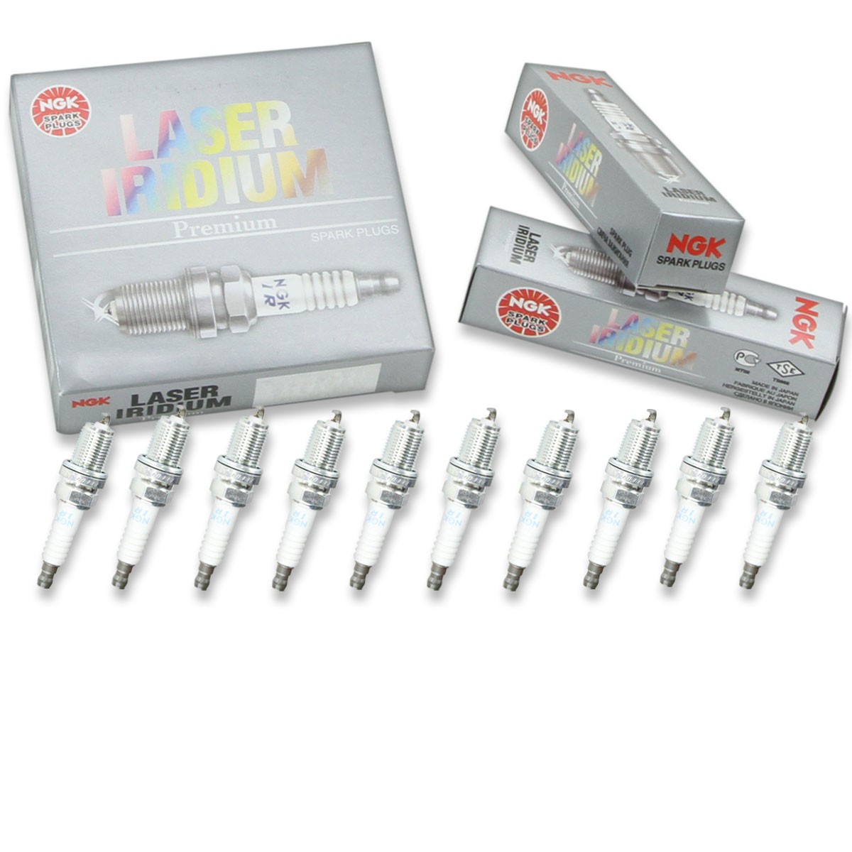 10 pcs NGK Laser Iridium Spark Plugs for 2004-2005 Porsche Carrera GT 5.7L ib