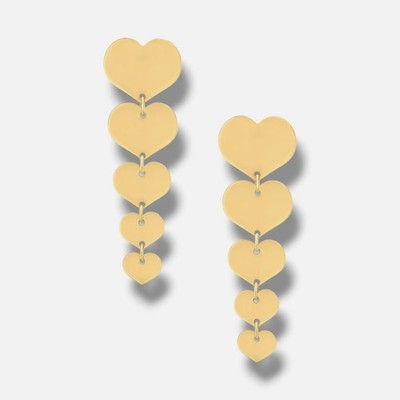 Jia Jia Damen Ohrringe 14K Gelbgold Love Herz Ohrhänger