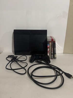 Sony PlayStation 3 PS3 Super Slim CECH- 4201A 12GB Controller Games TESTED WORKS