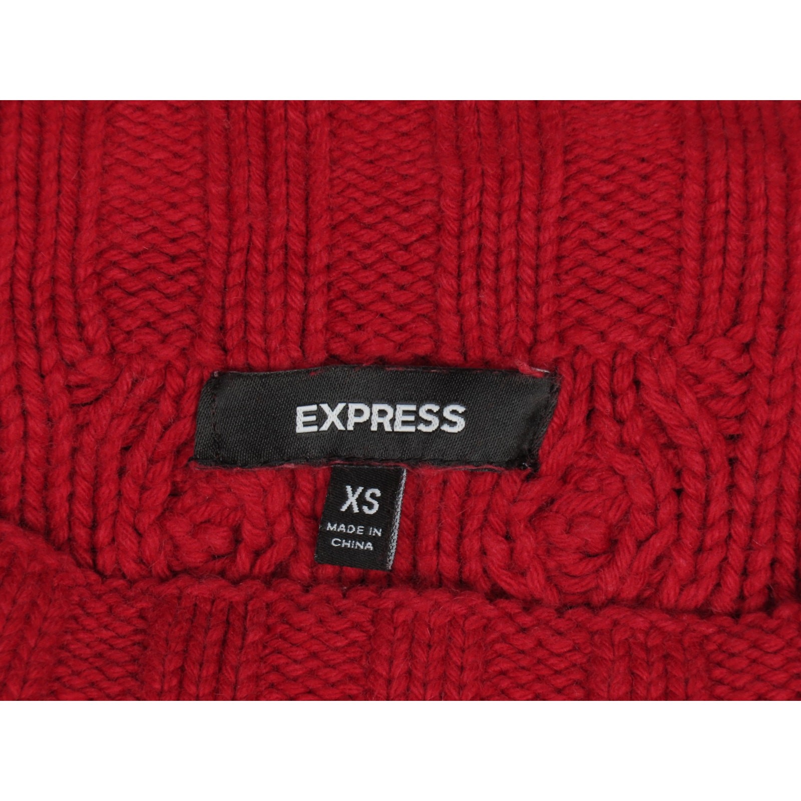 Express Ruby Red Cable Knit Cozy Short Sleeve Top… - image 7