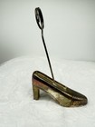 Vintage Godinger Silver Art Plated High Heel Loafer Oxfords Shoes Note Holders — photo 3