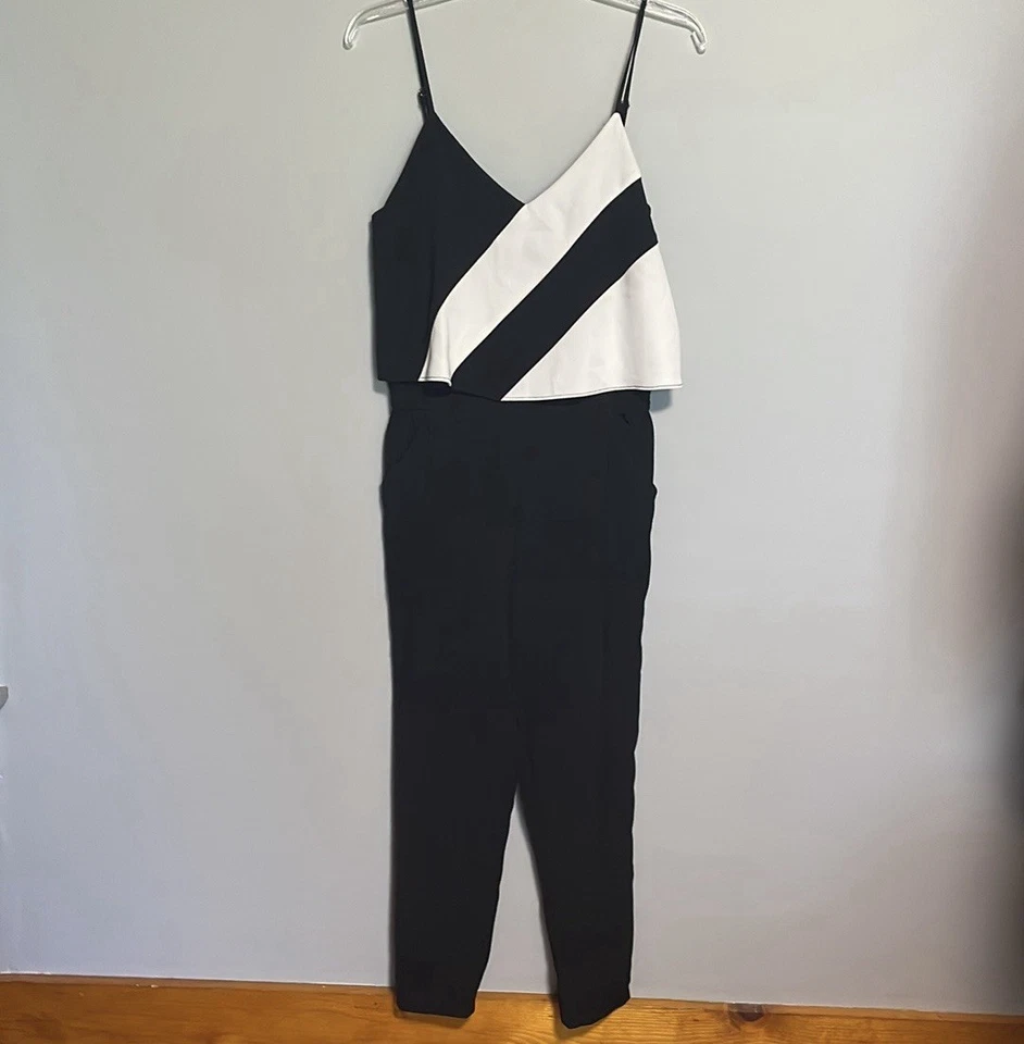 Mono Jogger Parker Negro/Blanco Color Block Frida Sin Mangas Talla 00 Nuevo sin Etiquetas Foto 3 de 4