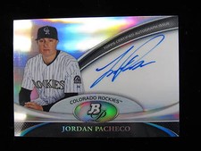 2011 Bowman Platinum Jordan Pacheco autograph   Rockies  signature 