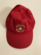 United States Marine Corps Red Snapback Retro Style Hat OSFA