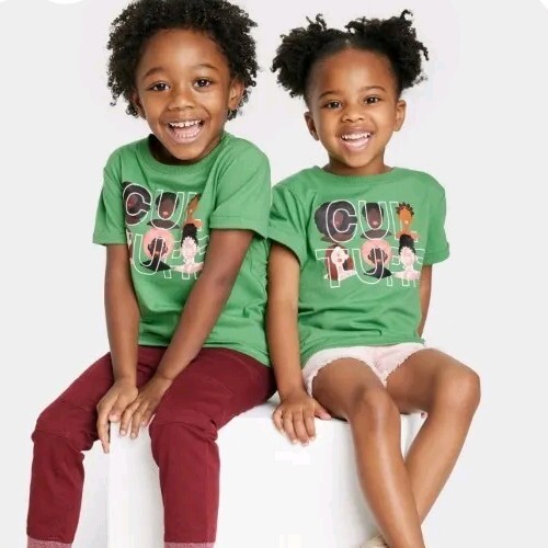 Black History Month Childrens Culture Short Sleeve T-Shirt - Green Size Small - Picture 4 of 5