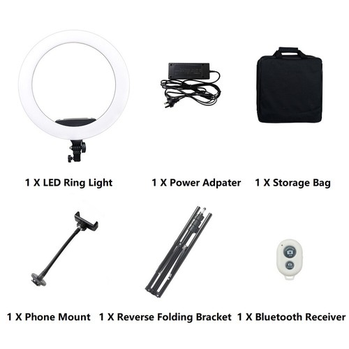 19" 5500K Dimmable Diva LED Ring Light Diffuser W/ Tripod Make Up Studio Video - Picture 6 of 12