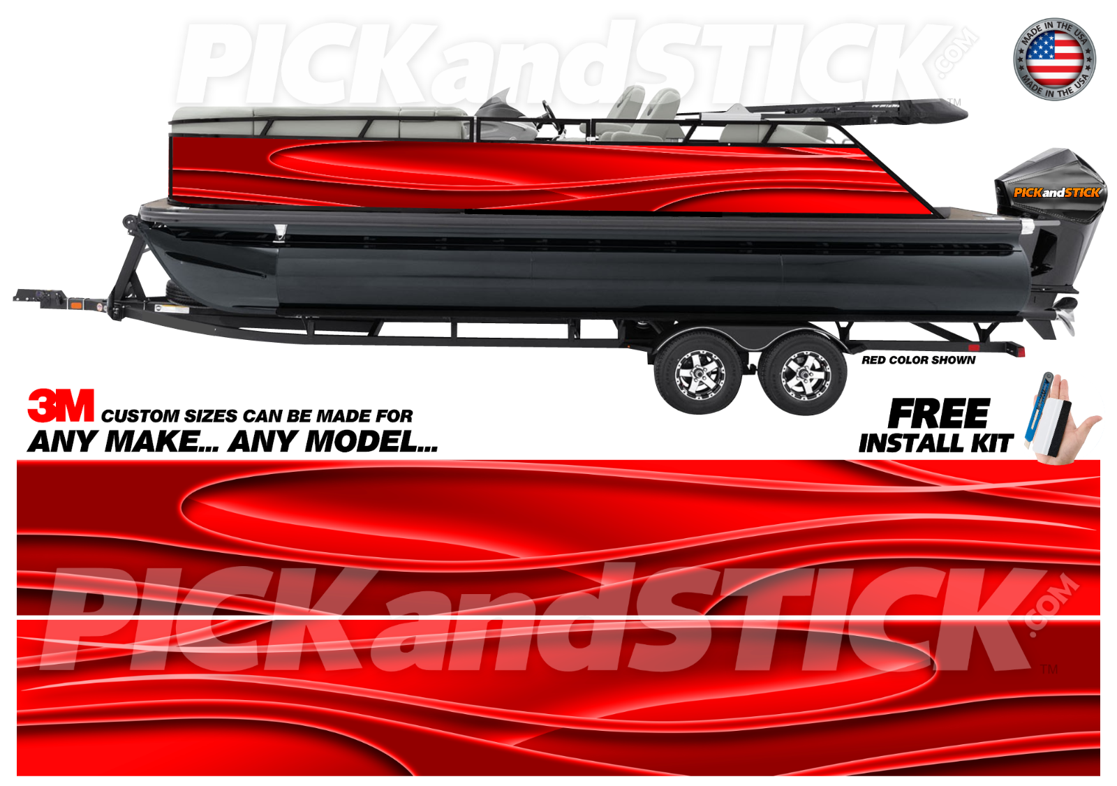 Flow Wave Pontoon Boat Wrap 3M Cast Vinyl Wrap - Made in USA | eBay