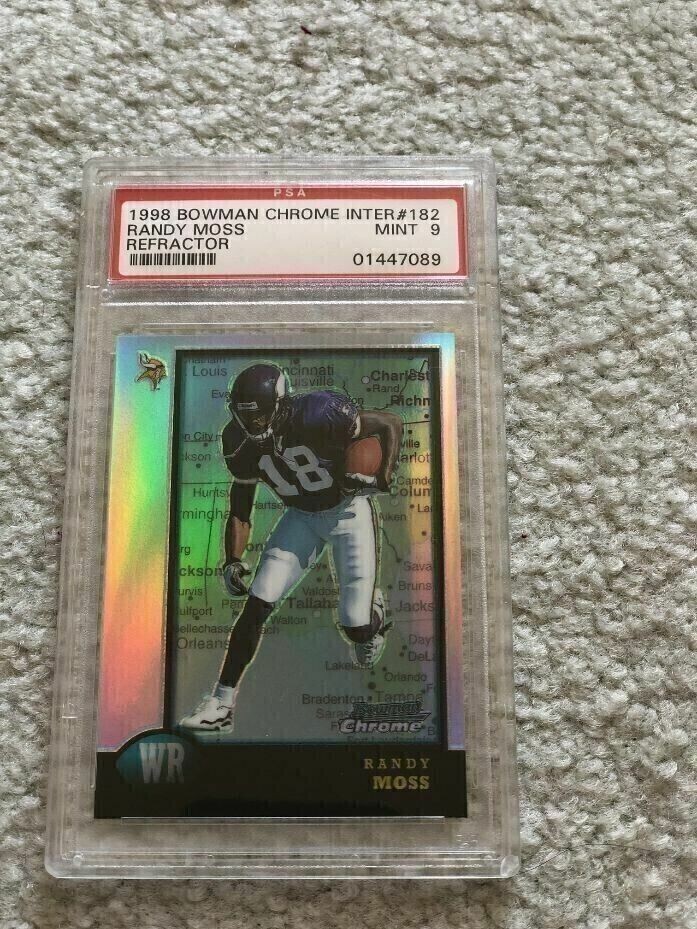 1998 Bowman Chrome Interstate Refractor Randy Moss Rookie RC PSA 9 HOF POP 102