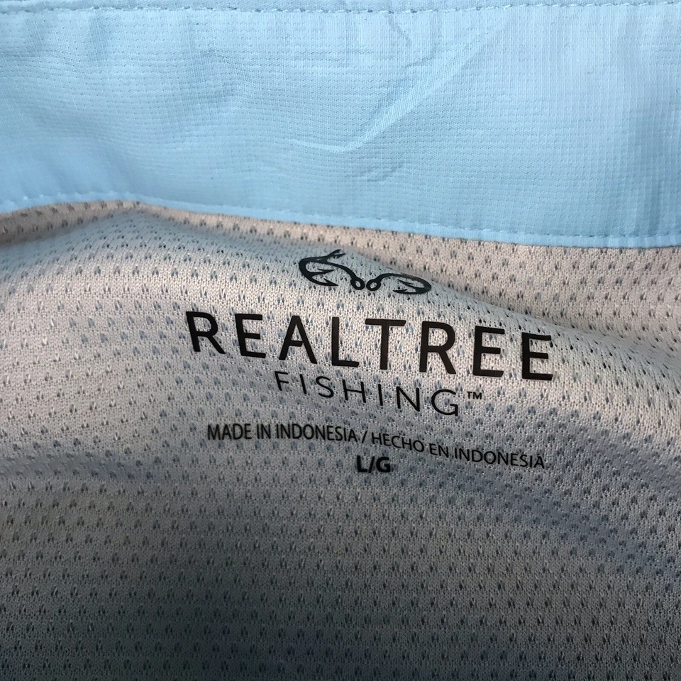 RealTree Shirt Mens Large Blue Performance Fishing Button Up Short Sleeves - Image 3 of 4