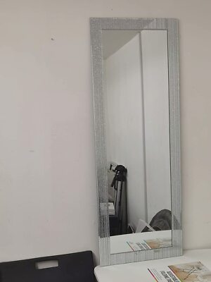 Silber Glitzer Spiegel Bling Glitzerrahmen Wandspiegel Ankleidespiegel 40x110cm