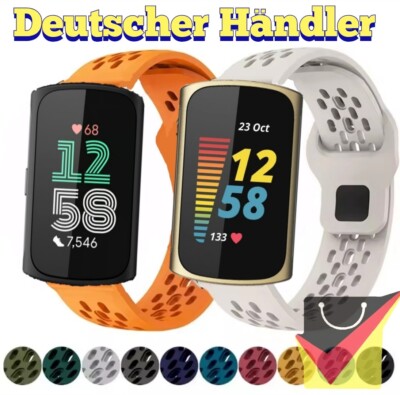 Armband für Fitbit Charge 6 und 5 , Silikon Sport Watch Band Strap uhr Tracker
