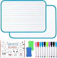 Dry Erase Board for Kids Set of 2, 12"x9"x0.24" 10 Markers,Double-Sided,2Eraser
