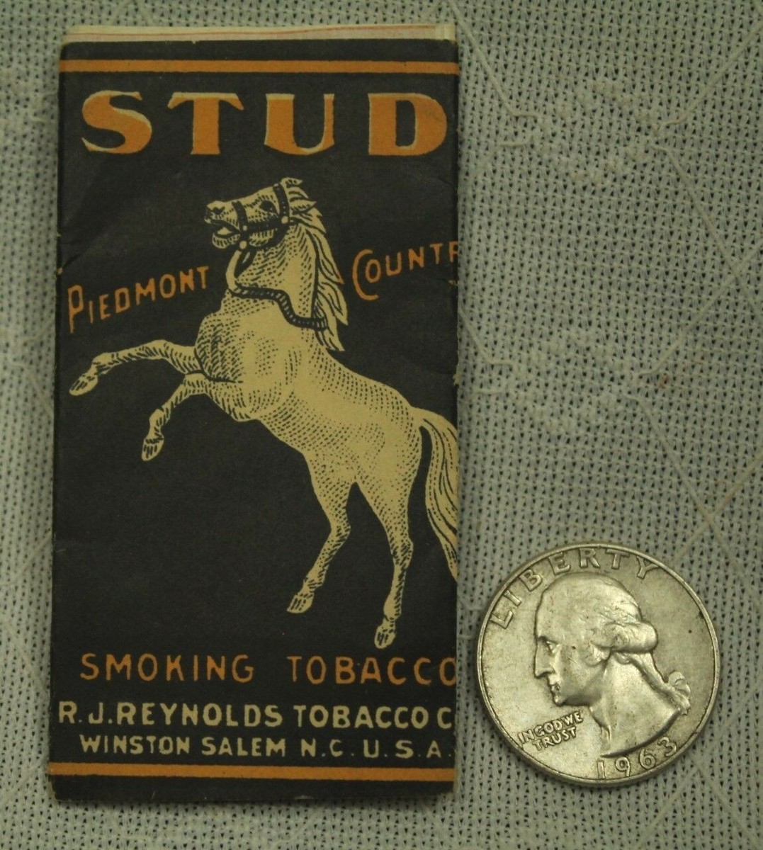 stud smoking tobacco vintage old rolling papers Horse Piedmont Country Vintage STUD Smoking Tobacco with