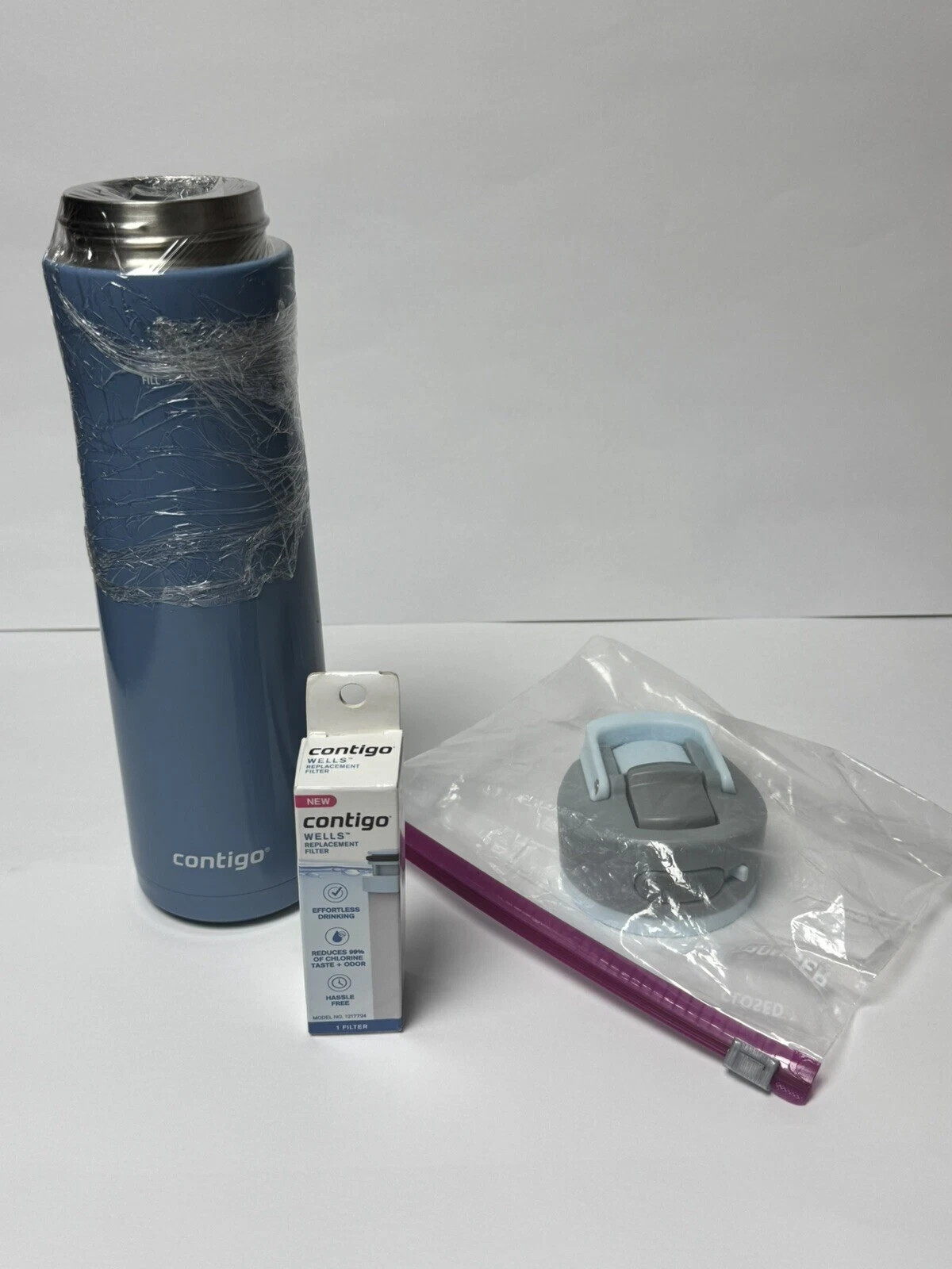 Contigo 24 oz. Wells Chill Stainless Steel Blue Filter Water