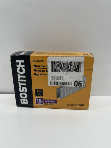 Bostitch SX50351-1/8G 18GA Narrow Crown Staples, 7/32-in, 3000-pk
