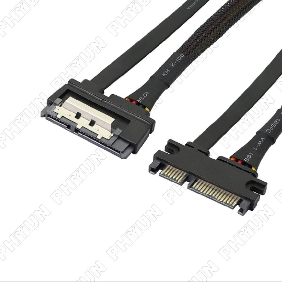1 x 50cm SATA 22Pin 7+15 Male to Female Data Power Combo Extension Cable 22Pin - Image 3 of 4