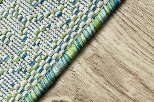 Increíble Moderna Tejida Plana SISAL ALFOMBRA SION diamantes verde azul crudo fácil de limpiar - Imagen 4 de 6