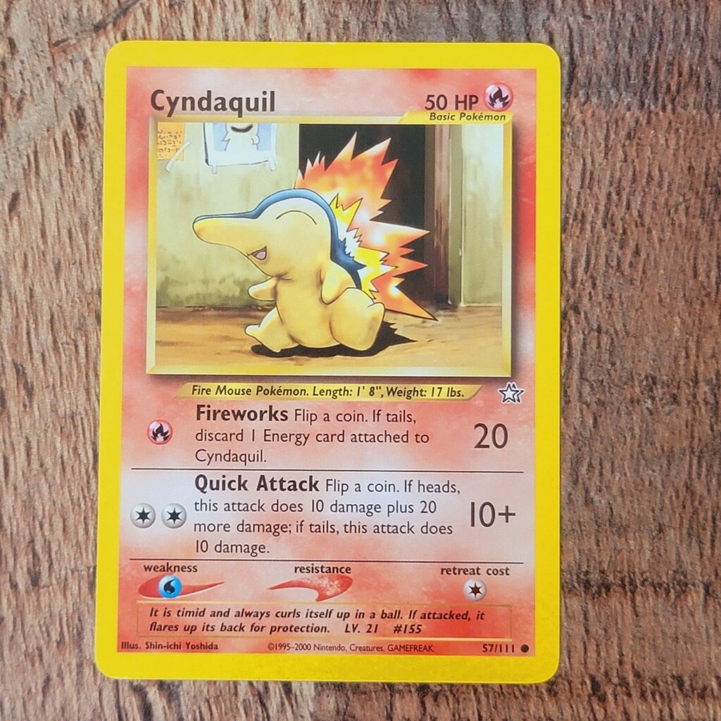 Cyndaquil 57/111 Neo Genesis Common Vintage Pokemon Trading Card WOTC TCG NM