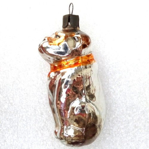 Rare Vintage Ukrainian Glass Christmas Tree Ornament Xmas Decoration Old Bulldog - Picture 7 of 9