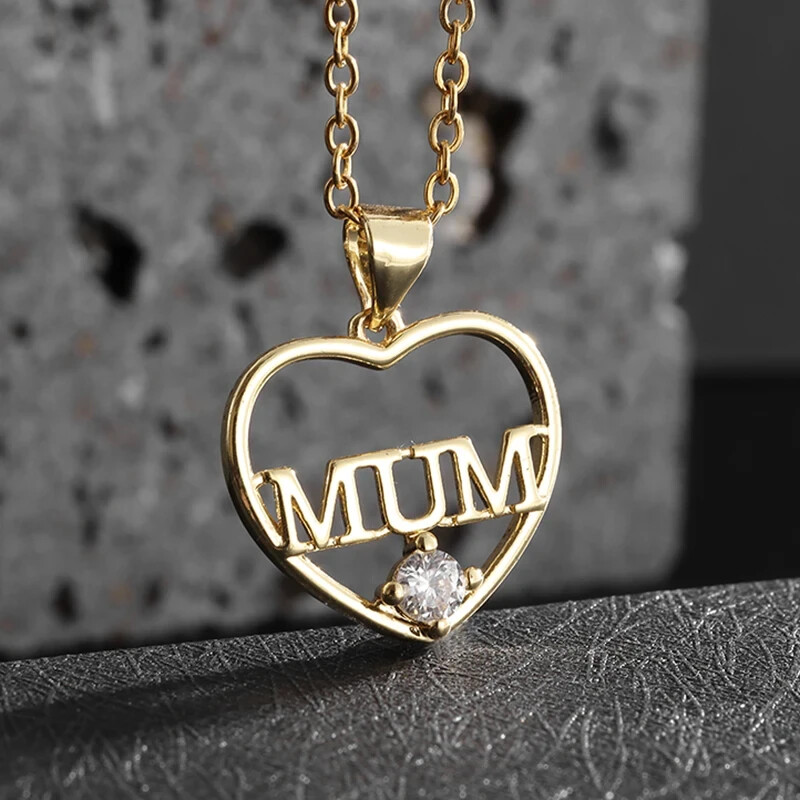 Collar corazón MAMA dorado cadena mujer cadena mujer bisutería regalo