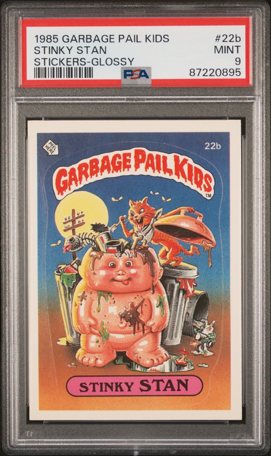1985 Topps Garbage Pail Kids OS1 Series 1 Stinky Stan 22b GLOSSY Card PSA 9 MINT