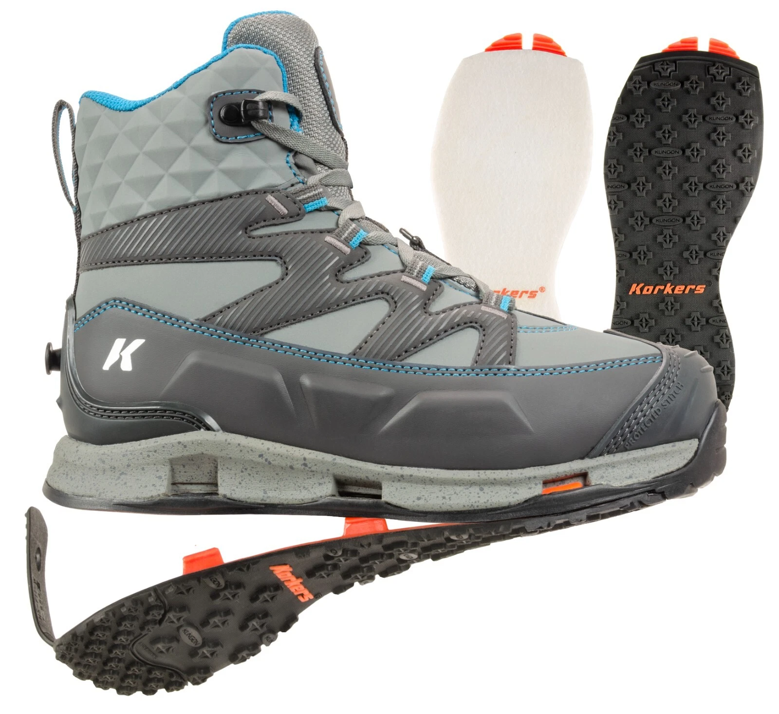 Korkers Women's Bantam Lite Wading Boot with Kling-On + Felt soles - Size 10