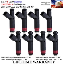Upgraded 8x OEM Siemens  Fuel Injectors For 2002-2003 Dodge Ram 1500 4.7L V8