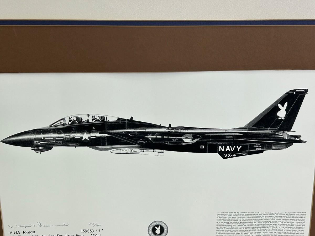 Vintage US Navy VX-4 Evaluators F-14 Tomcat Signed & Numbered