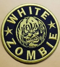 Embroidered White Zombie Heavy Metal Band Rock gold/yellow Patch approx 3" iron