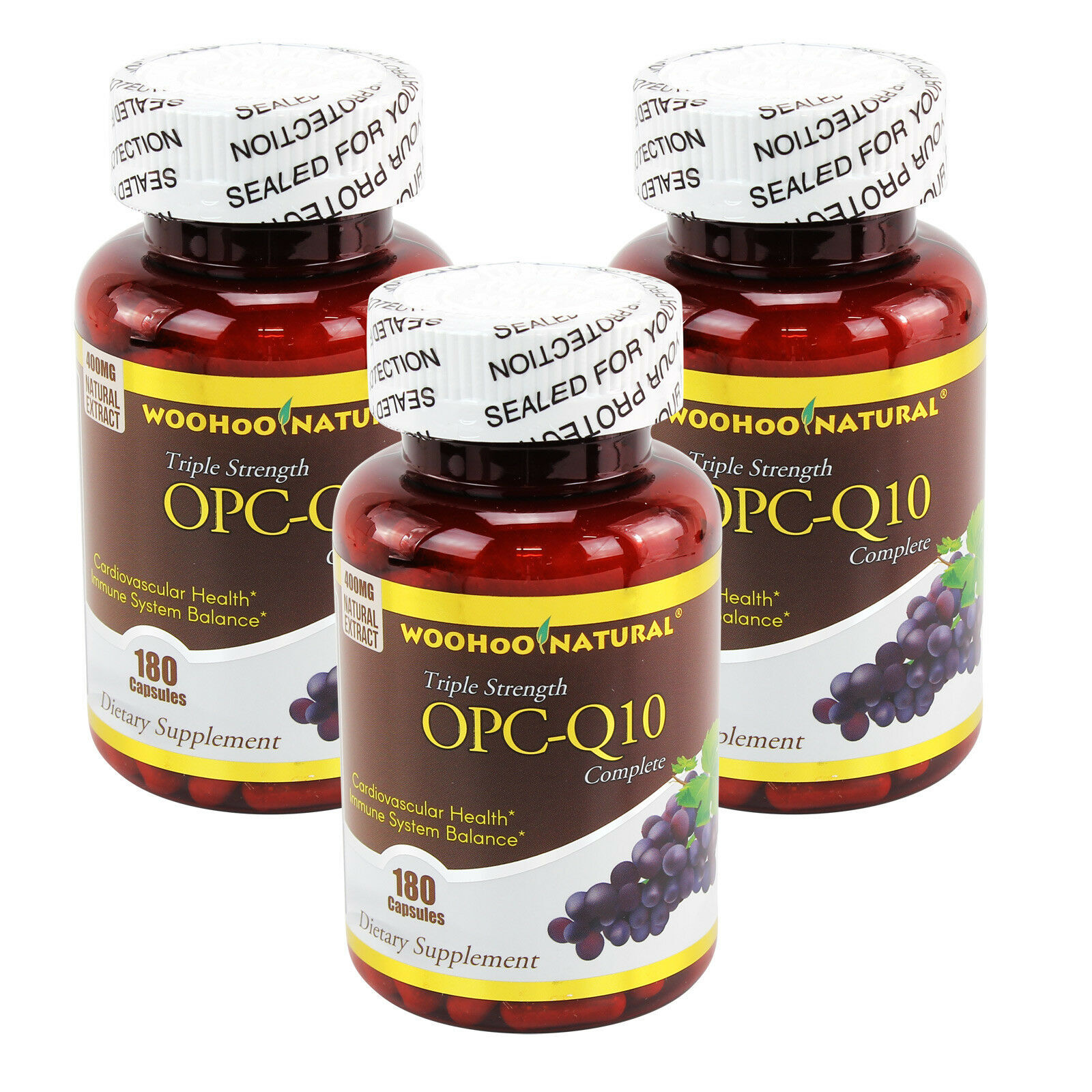 3 x Woho Natural OPC Q10 Антиоксидантная формула, 180 капсул