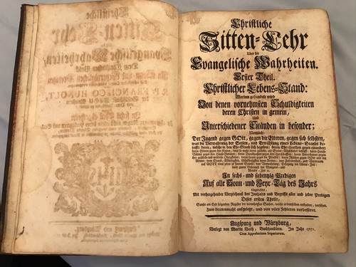 F.Hunolt Evang.Wahrheiten Sittenlehre Teil I , Ex Libris Grossfischlingen 1751 - Picture 11 of 12