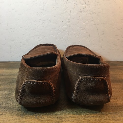 L.B. Evans Men's Darren Moccasin Slippers Chocolate Brown Leather Size 10 M - Picture 3 of 7
